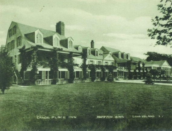 Historical image of the Canoe Place Inn after it was rebuilt in the early 1900s.