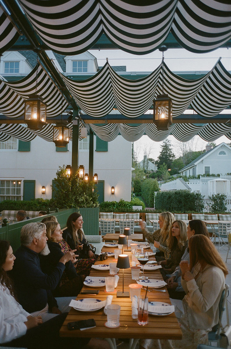 People dining outdoors