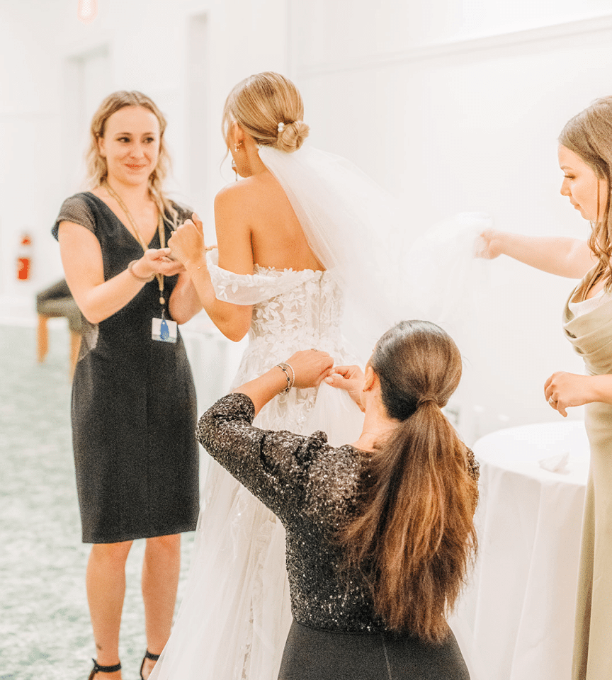 Bride getting ready