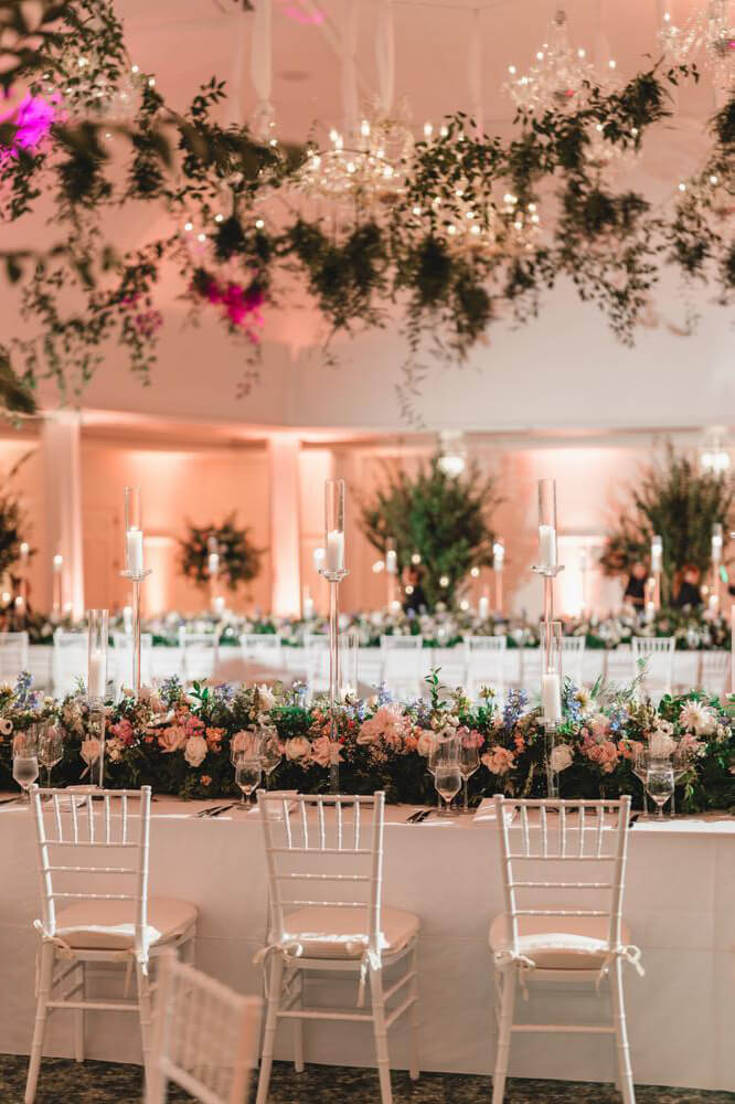 Reception area with flowers